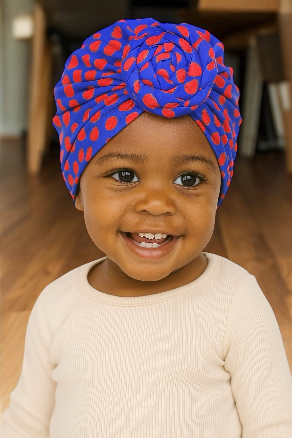 Pre-Tied Baby Turban Caps – Stretchy Cotton Caps for Girls (0–3 Yrs) - Fatisha Boutique #