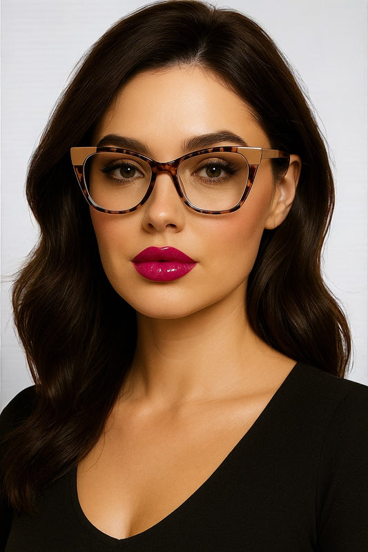 Bold Cat-Eye Glasses for Women – UV400 & Anti-Reflective Eyewear Frames - Fatisha Boutique #
