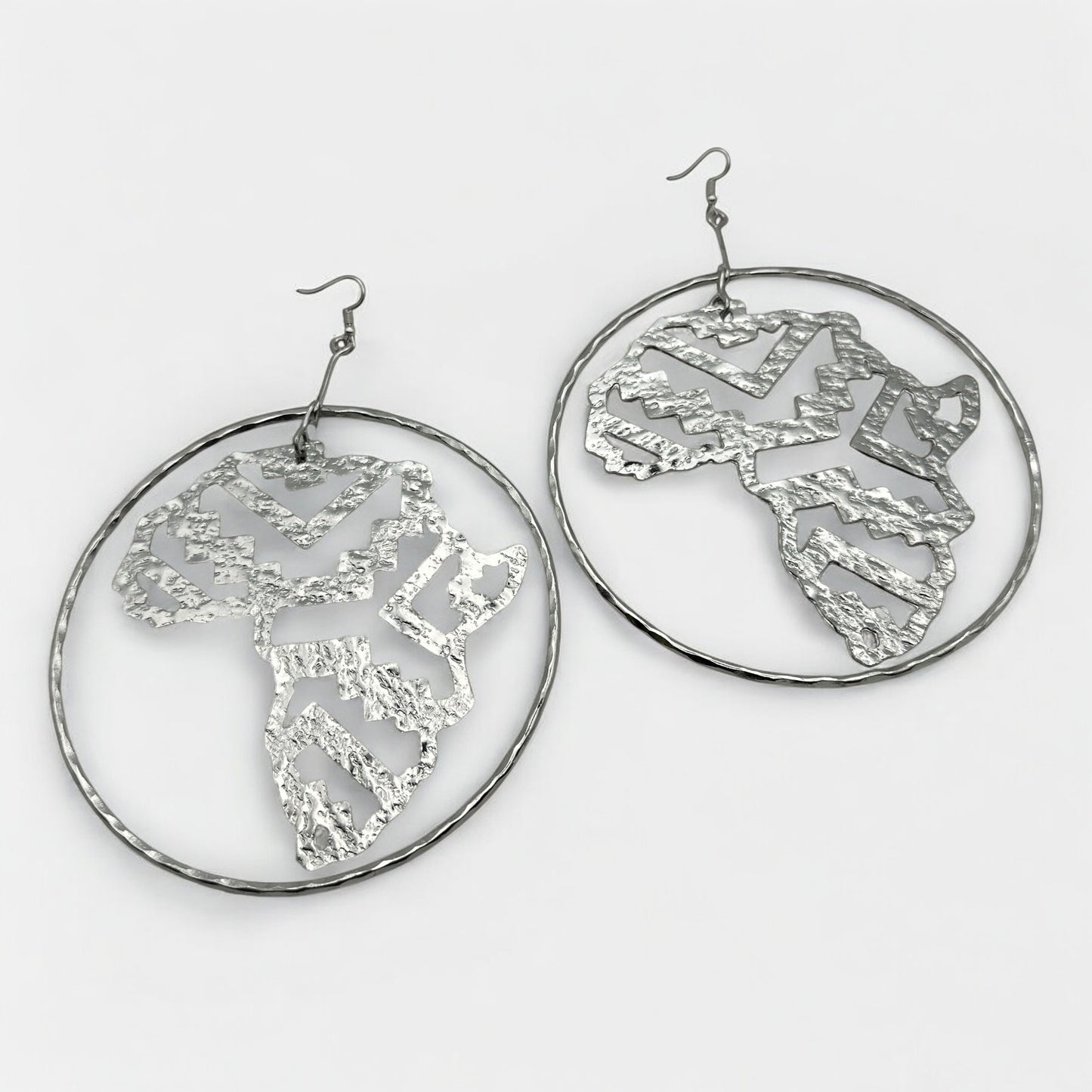 Handcrafted Oversized African Map Statement Earrings – Bold & Unique - Fatisha Boutique #