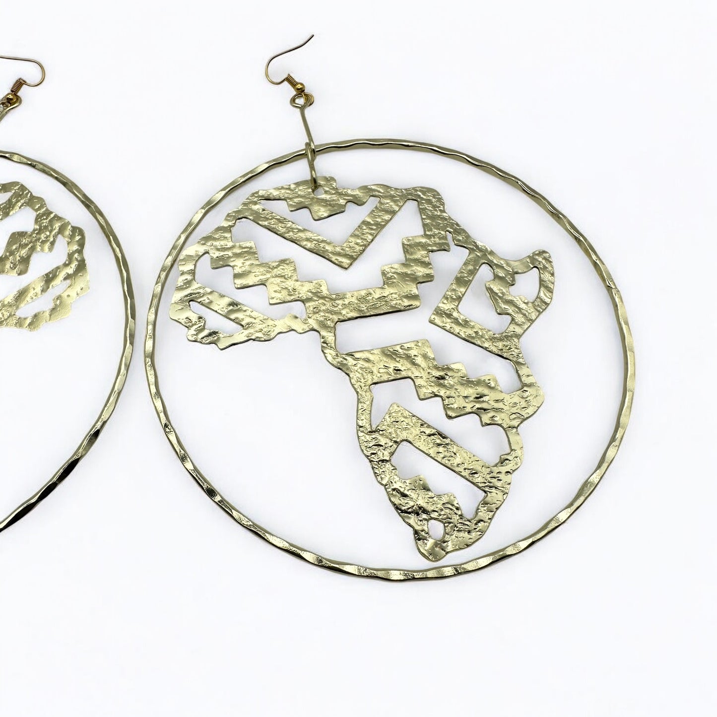Handcrafted Oversized African Map Statement Earrings – Bold & Unique - Fatisha Boutique #