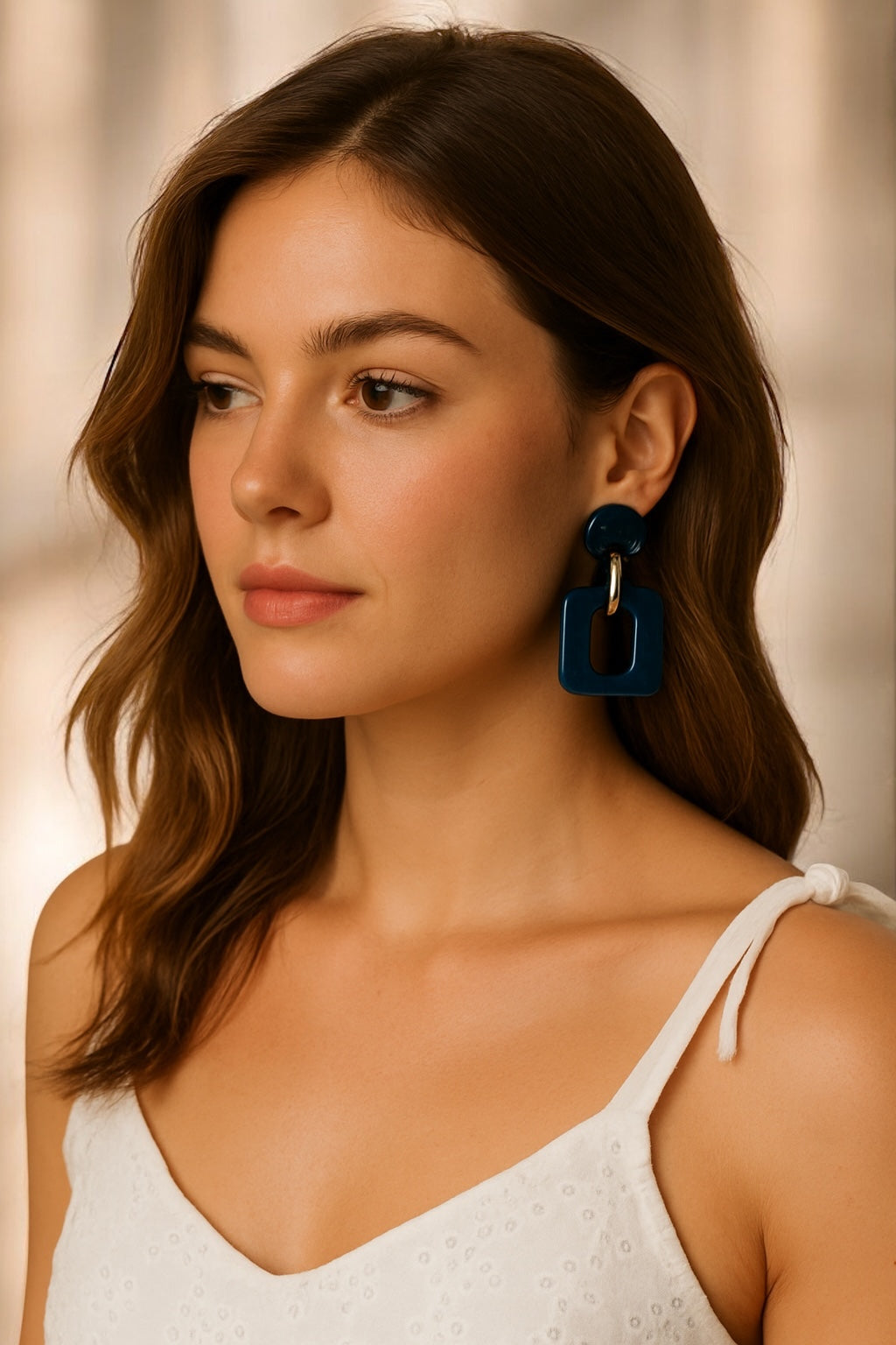 Bold Resin Geometric Dangle Earrings – Statement Style in Vibrant Colours - Fatisha Boutique #