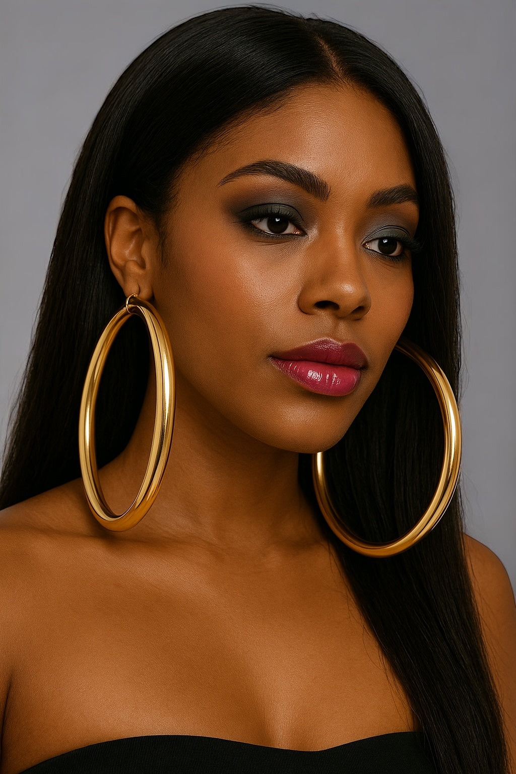Oversized Big Statement Hoop Earrings – Bold Gold, Silver & Black Hoops for Women - Fatisha Boutique #
