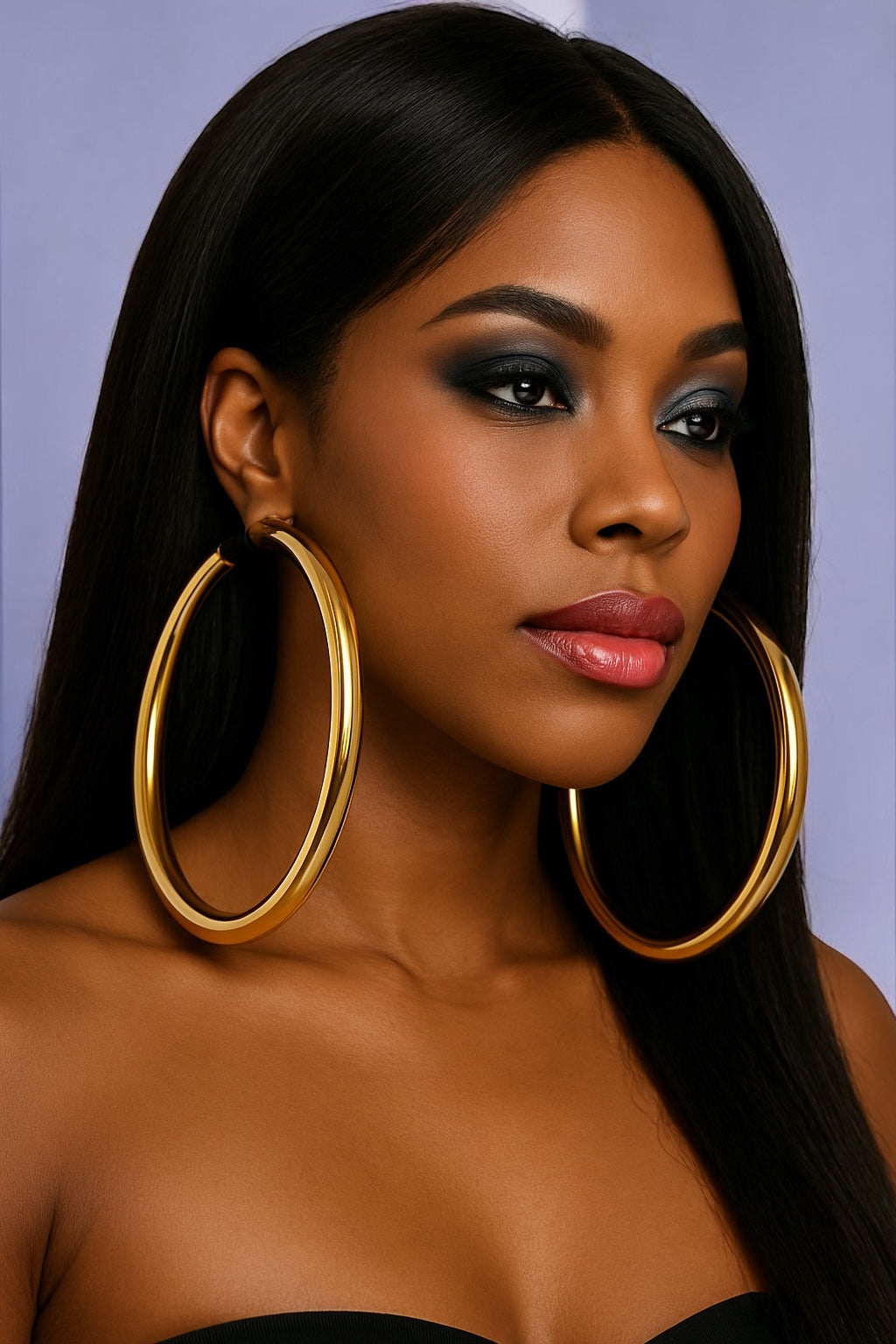 Oversized Big Statement Hoop Earrings – Bold Gold, Silver & Black Hoops for Women - Fatisha Boutique #