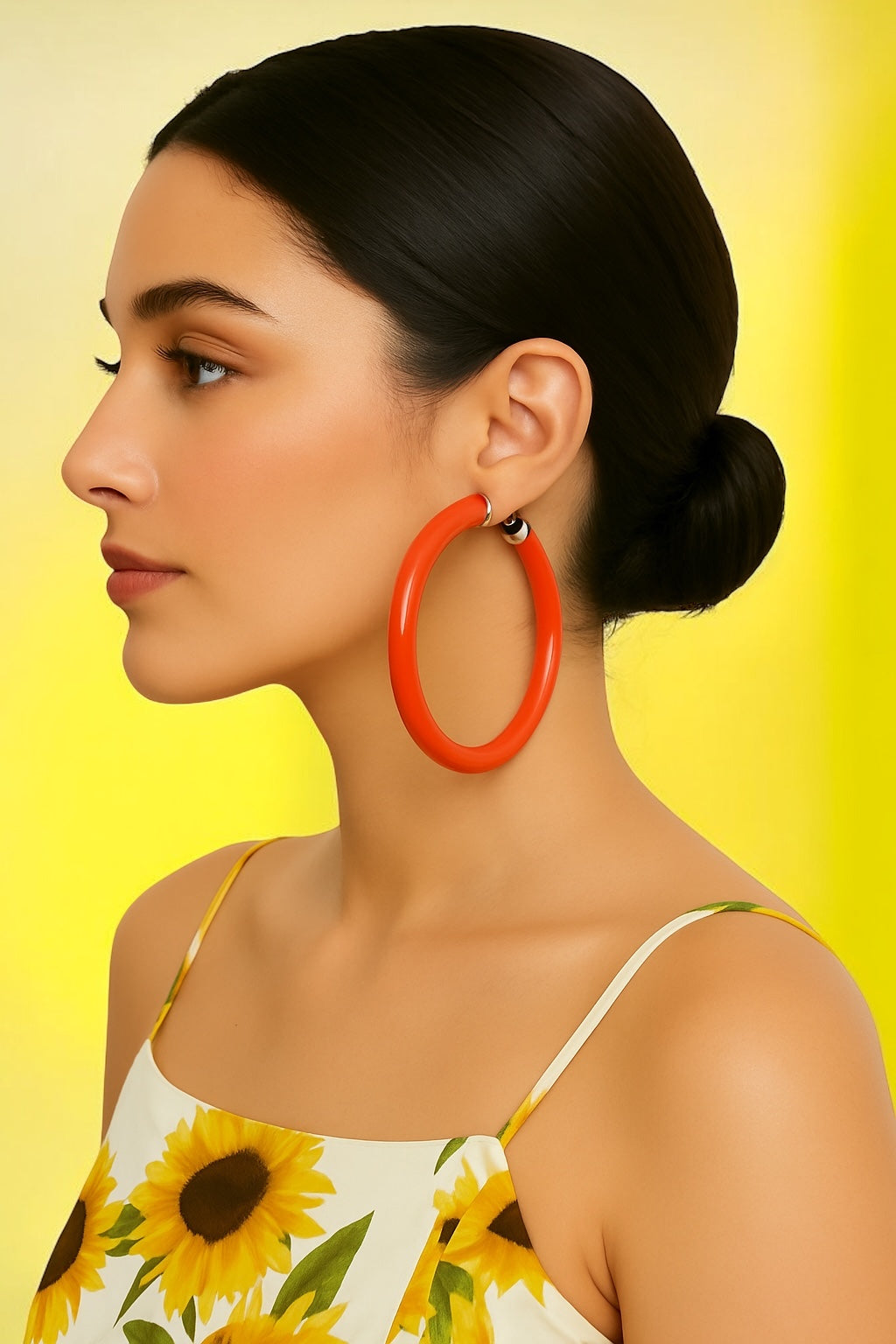Bohemian 8CM Colourful Hoop Earrings – Lightweight Trendy Statement Jewellery - Fatisha Boutique #