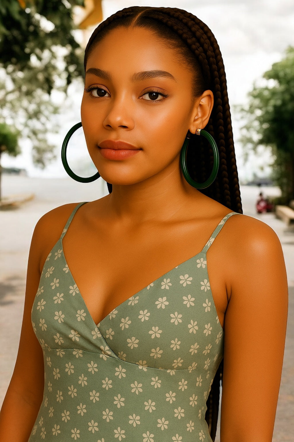 Bohemian 8CM Colourful Hoop Earrings – Lightweight Trendy Statement Jewellery - Fatisha Boutique #