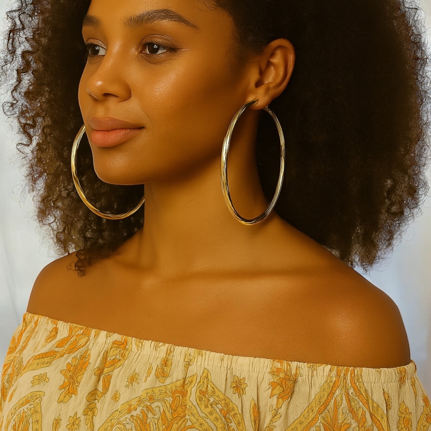 Bold Chunky 9cm Large Hoop Statement Earrings – Gold & Silver Styles - Fatisha Boutique #