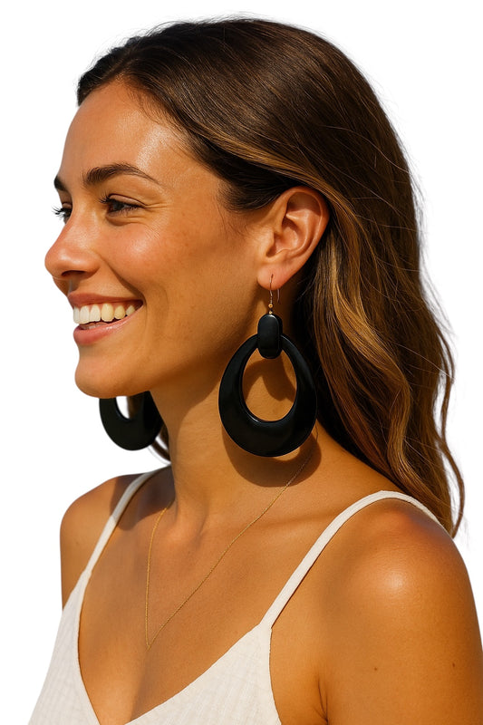 Black Buffalo Earrings – Handmade Boho Western Jewellery | Rustic Drop Earrings | Unique Gift UK - Fatisha Boutique #