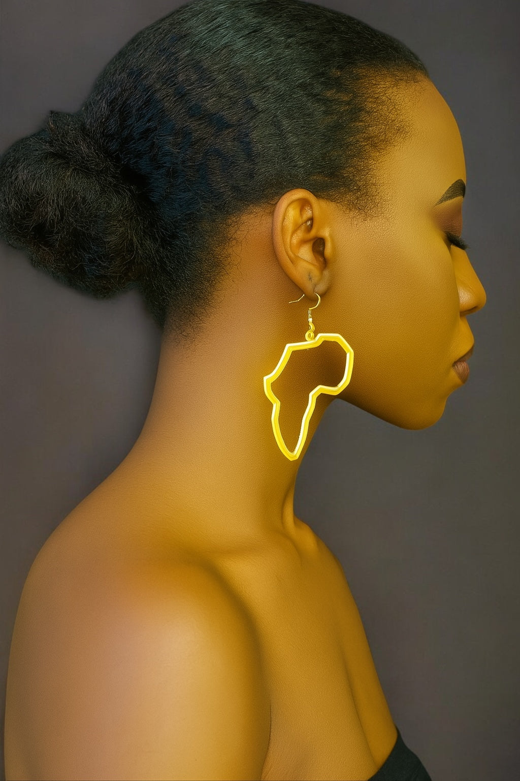 Africa Map Stainless Steel Earrings – Medium Outline Hoops (Silver & Gold) - Fatisha Boutique #