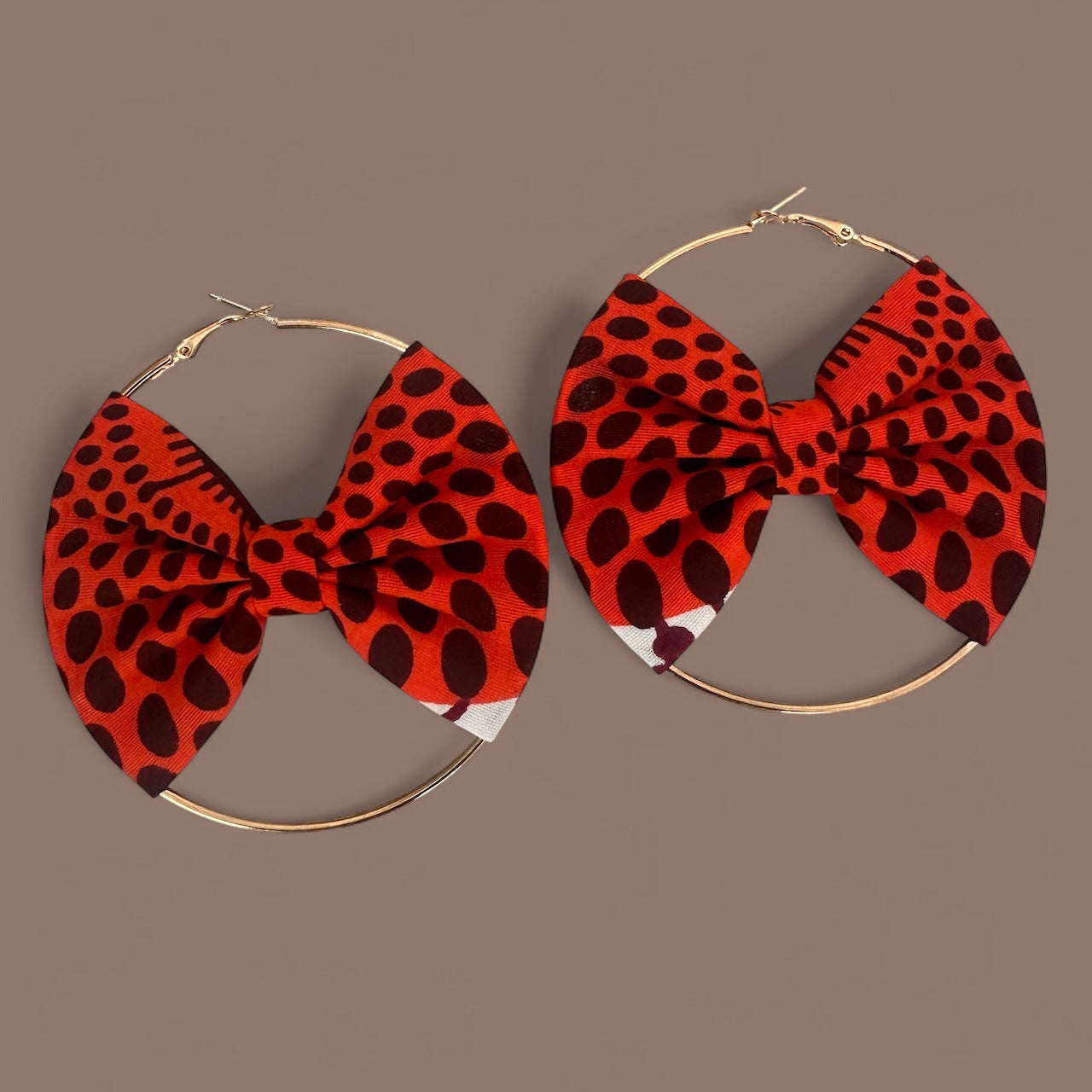 Bold African Print Hoop Earrings – 8cm Ankara Fabric Statement Jewellery - Fatisha Boutique #