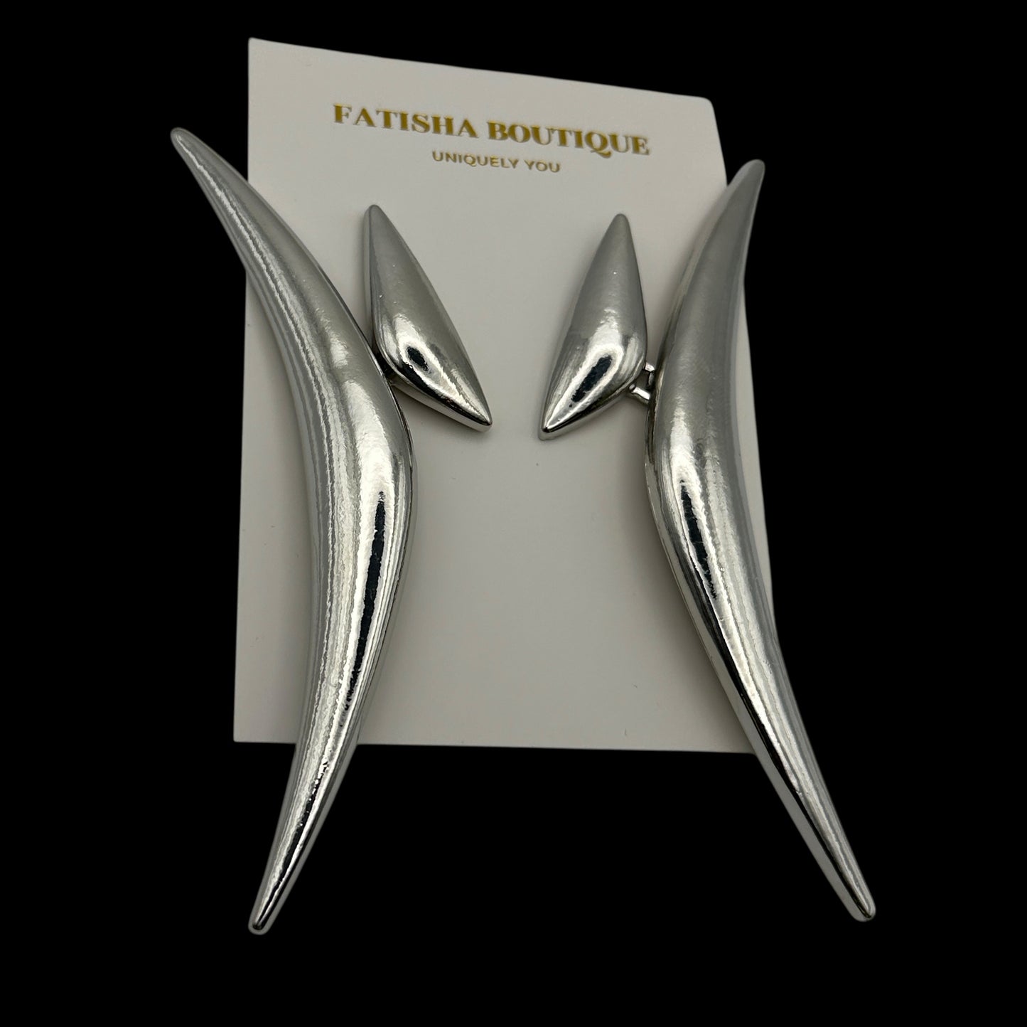 Bold Sculptural Gold & Silver Statement Earrings – Modern Avant-Garde Jewellery - Fatisha Boutique #