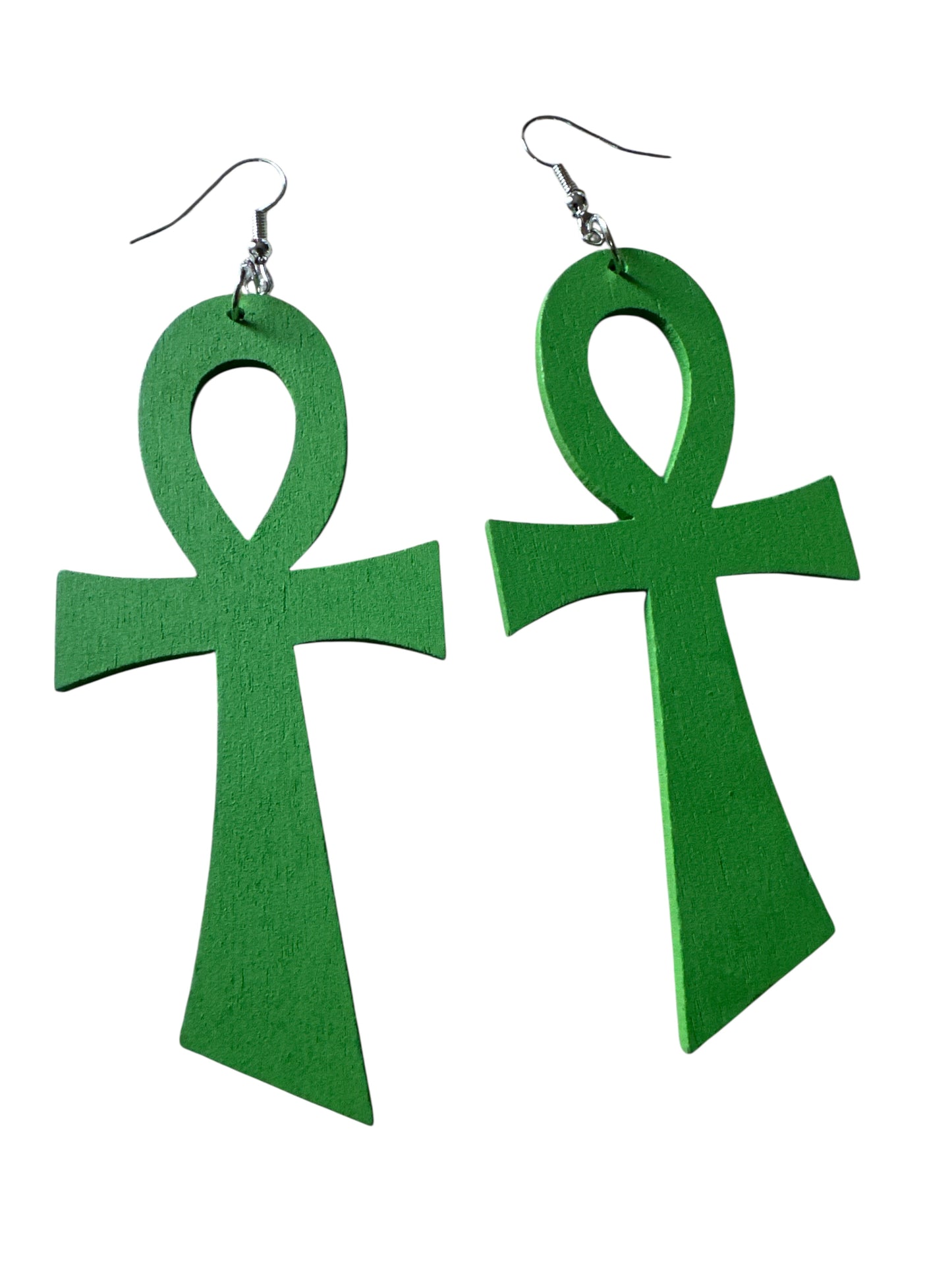 Oversized Wooden Ankh Earrings – African Ethnic Statement Jewellery - Fatisha Boutique #