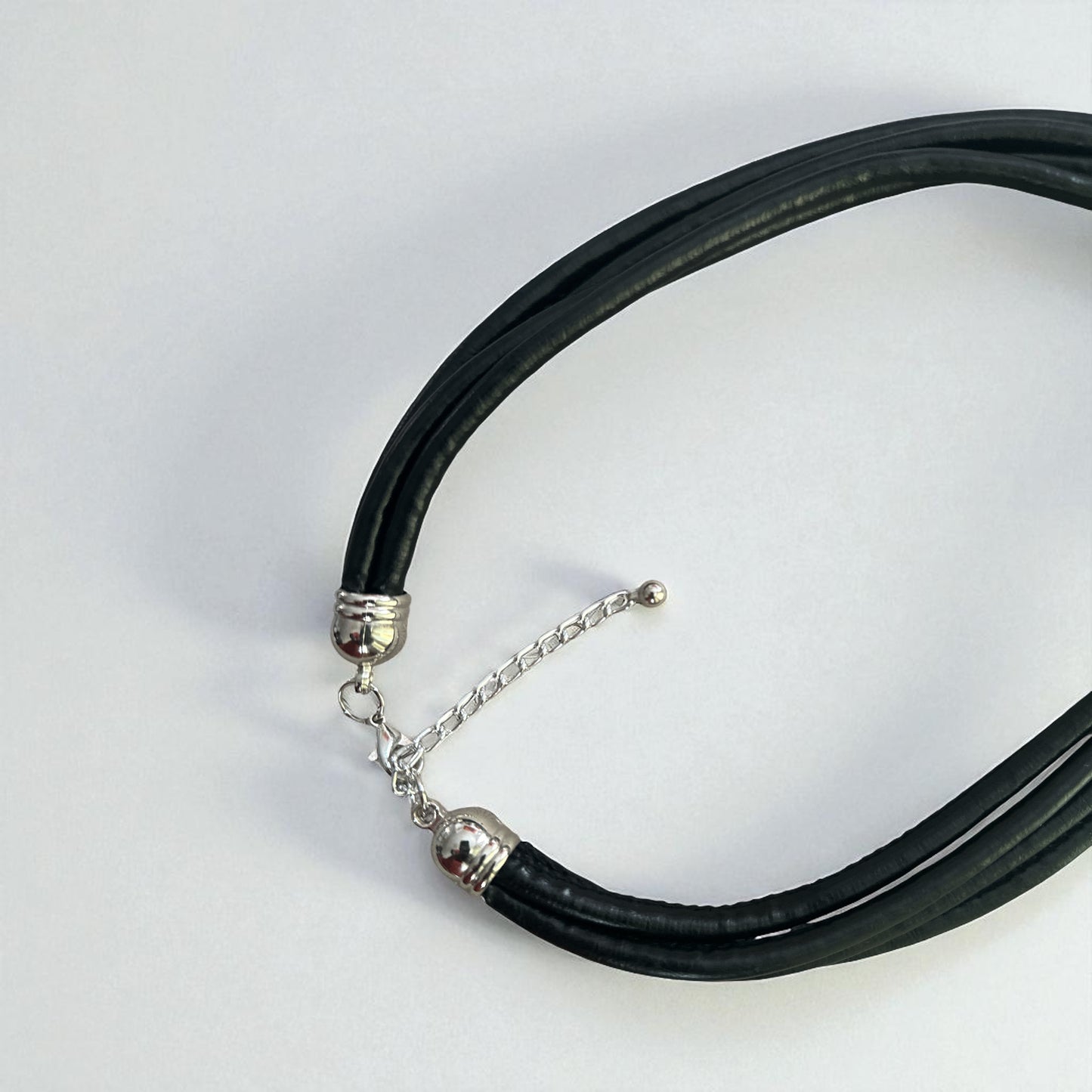Bohemian Faux Leather Necklace with Crystal Pendant – Multi-Strand Statement Jewellery - Fatisha Boutique #