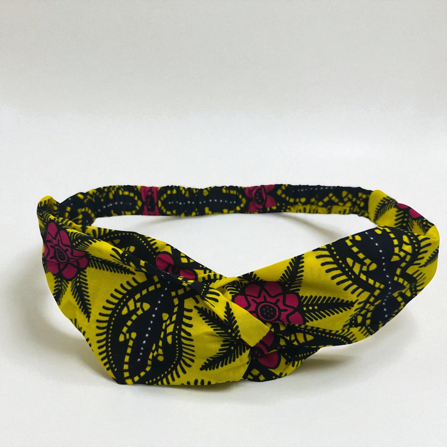 Yellow & Pink Ankara African Print Headband – Elastic Comfort Fit - Fatisha Boutique #