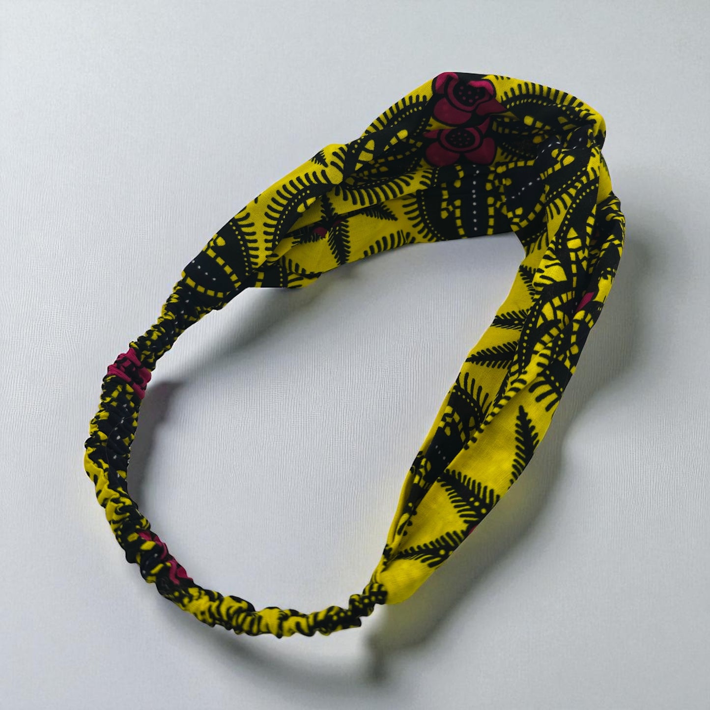 Yellow & Pink Ankara African Print Headband – Elastic Comfort Fit - Fatisha Boutique #