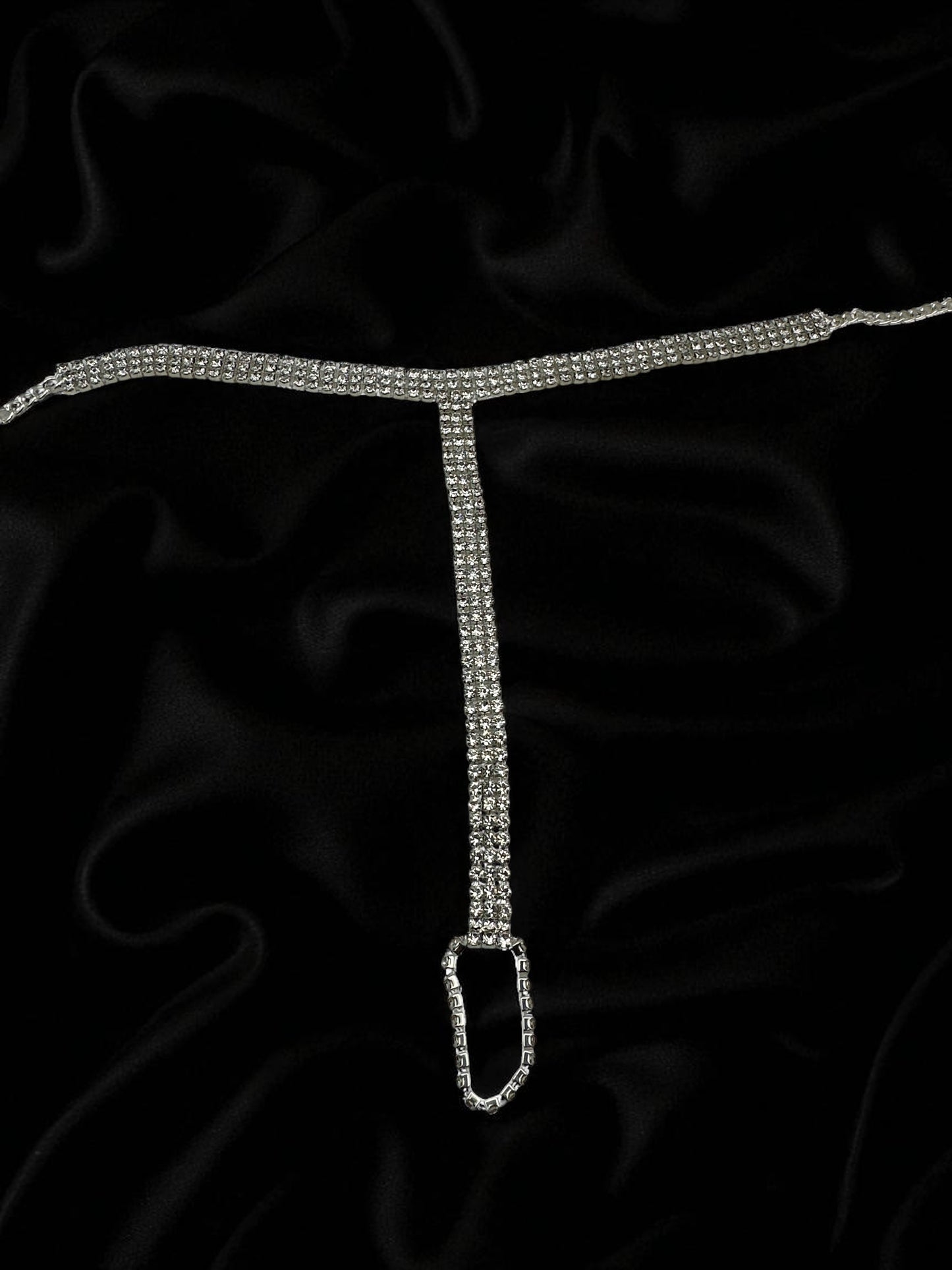 Pair of Sparkling Crystal Rhinestone Barefoot Sandals – Gold & Silver Bridal Toe Anklets - Fatisha Boutique #