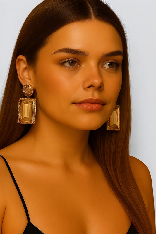 Bold Rhinestone Statement Earrings – Elegant Party Jewellery in Multiple Colours - Fatisha Boutique #