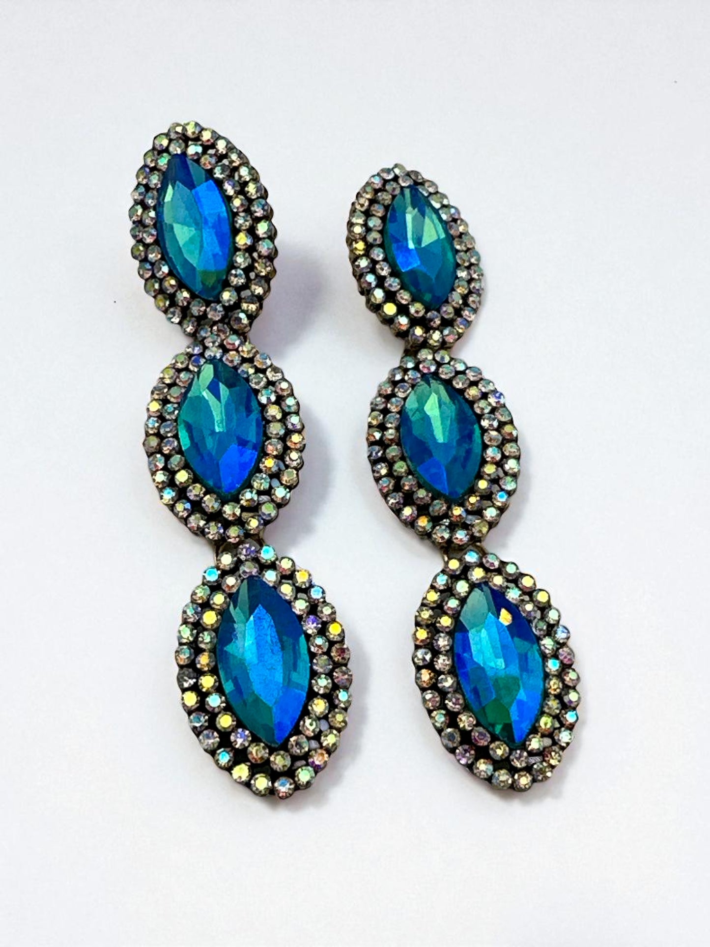 Long Sparkling Crystal Statement Drop Earrings | Glam Dangle Jewellery - Fatisha Boutique #