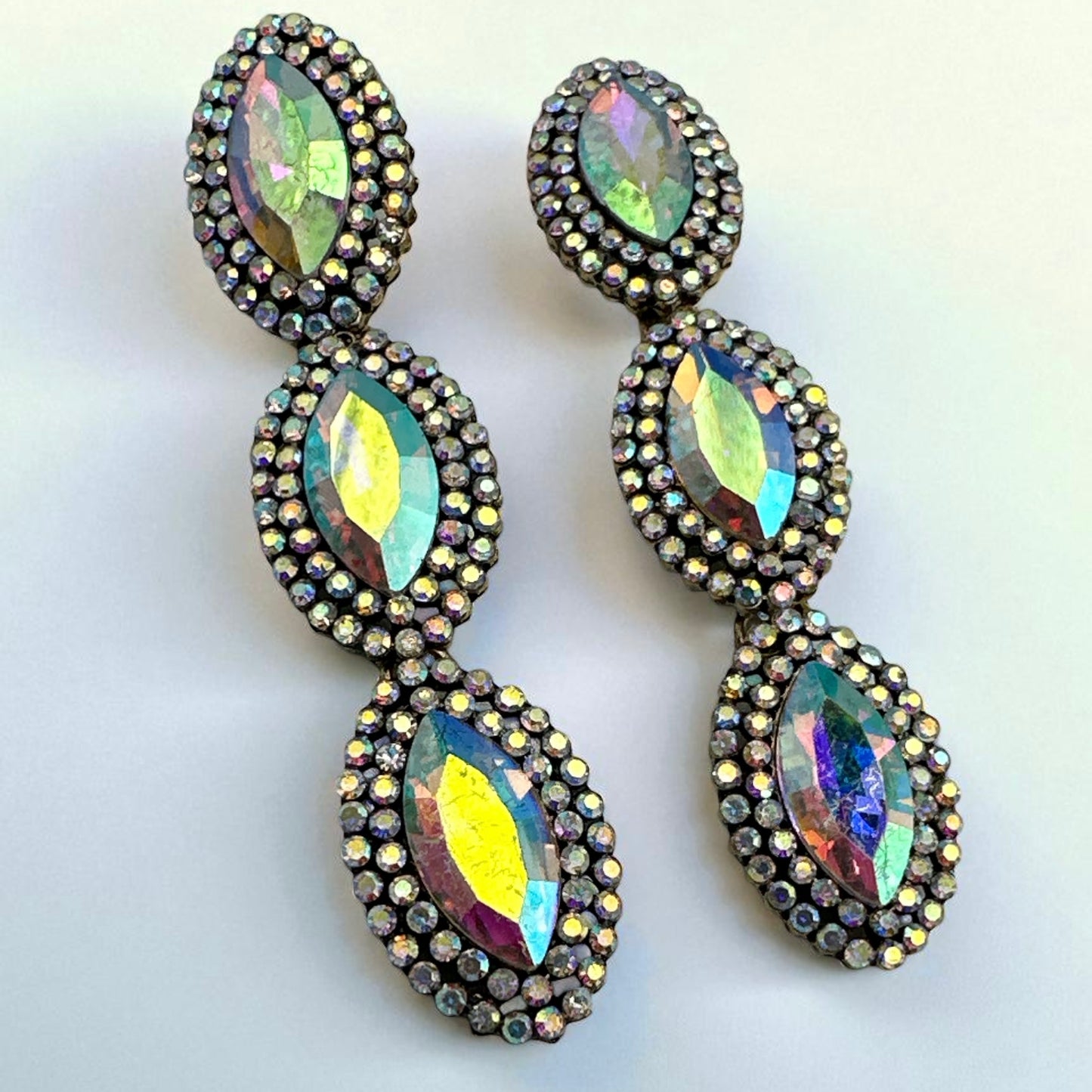 Long Sparkling Crystal Statement Drop Earrings | Glam Dangle Jewellery - Fatisha Boutique #