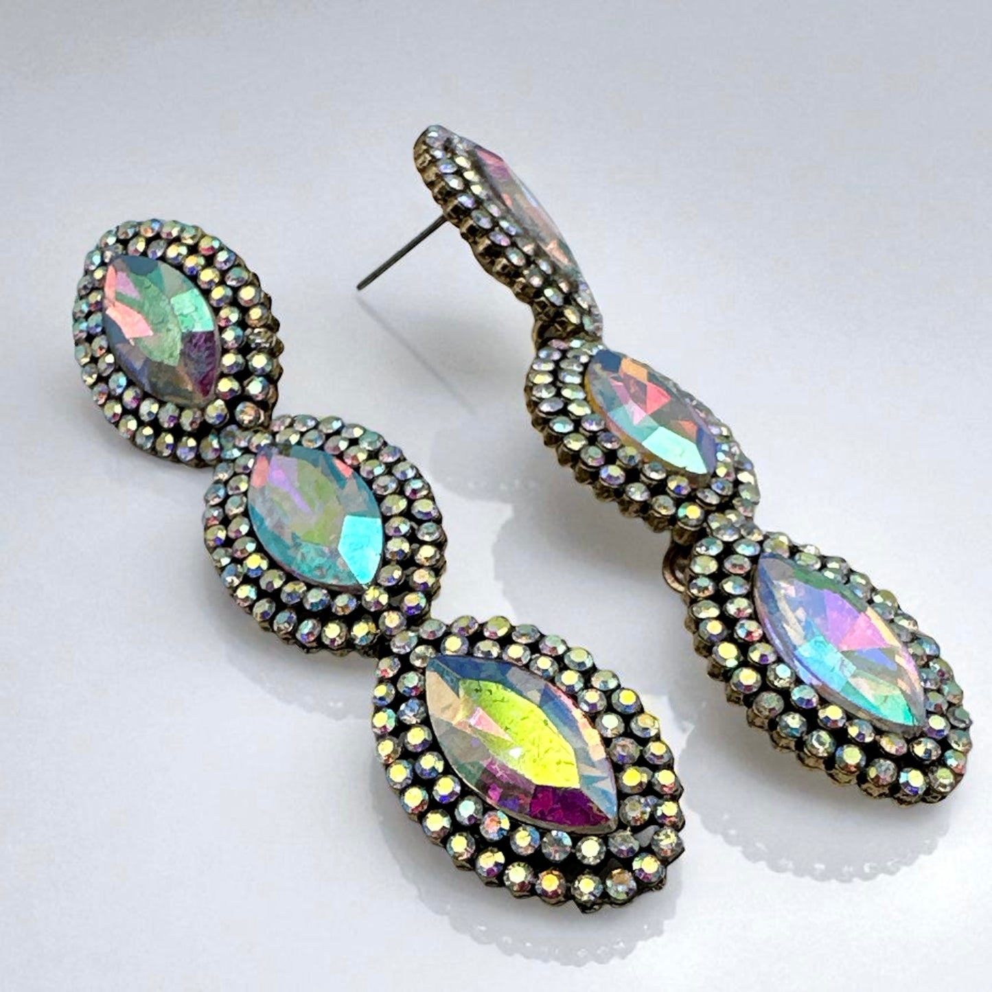 Long Sparkling Crystal Statement Drop Earrings | Glam Dangle Jewellery - Fatisha Boutique #