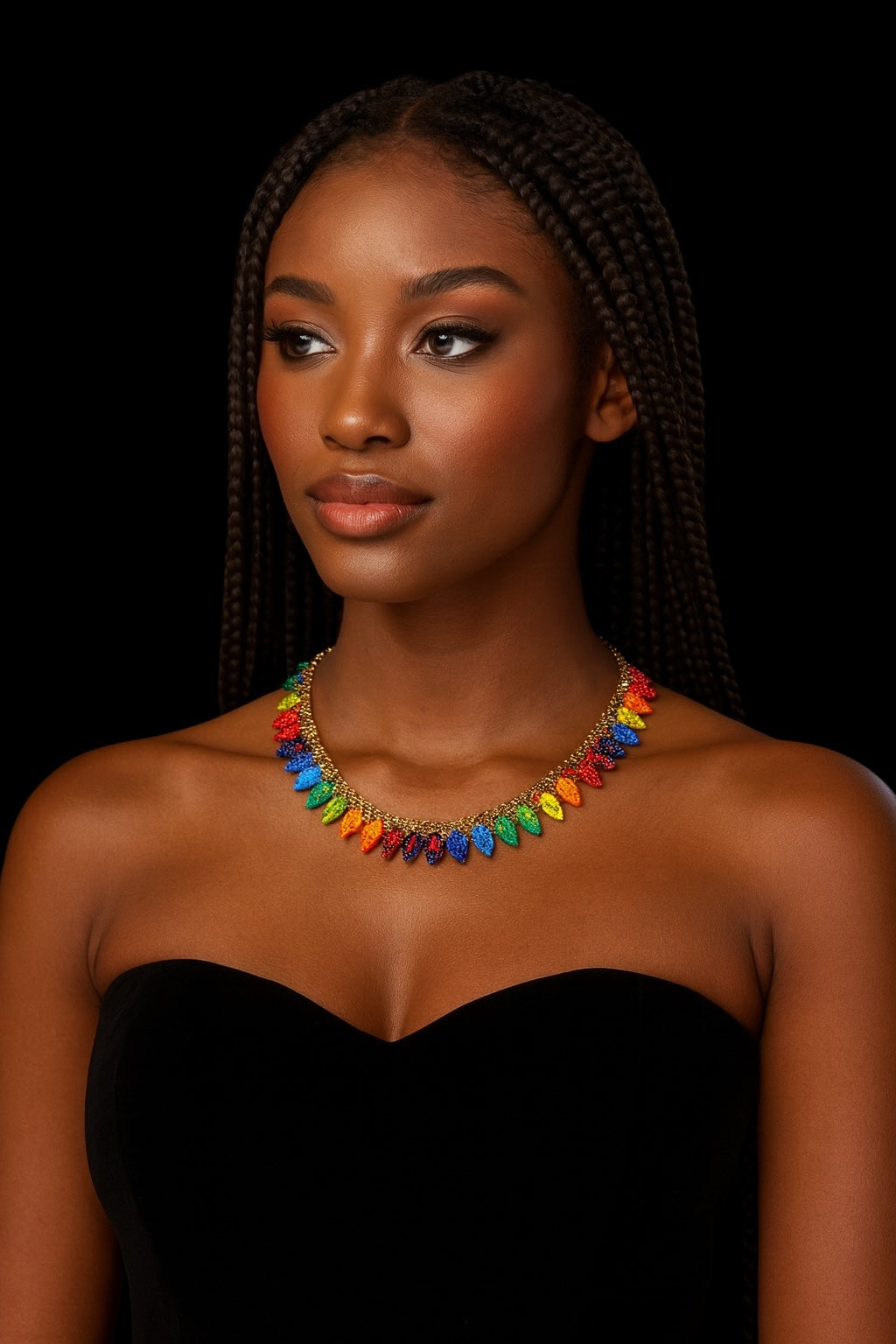 Authentic African Handmade Beaded Choker Necklace – Multicolour Ethnic Jewellery for Women - Fatisha Boutique #