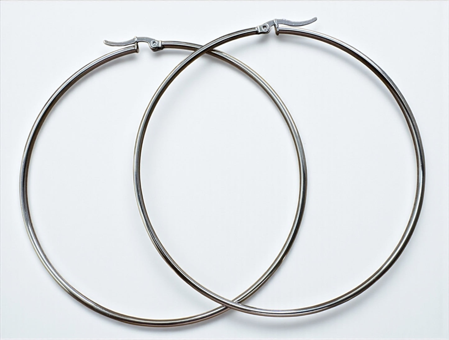 8CM Stainless Steel Hoop Earrings – Bold Lightweight Statement Hoops - Fatisha Boutique #