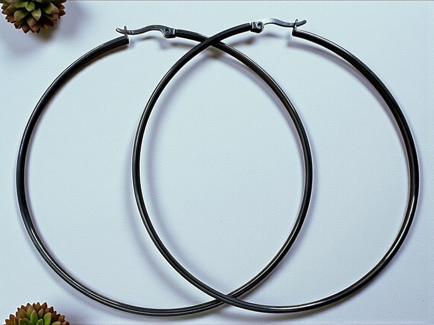 8CM Stainless Steel Hoop Earrings – Bold Lightweight Statement Hoops - Fatisha Boutique #