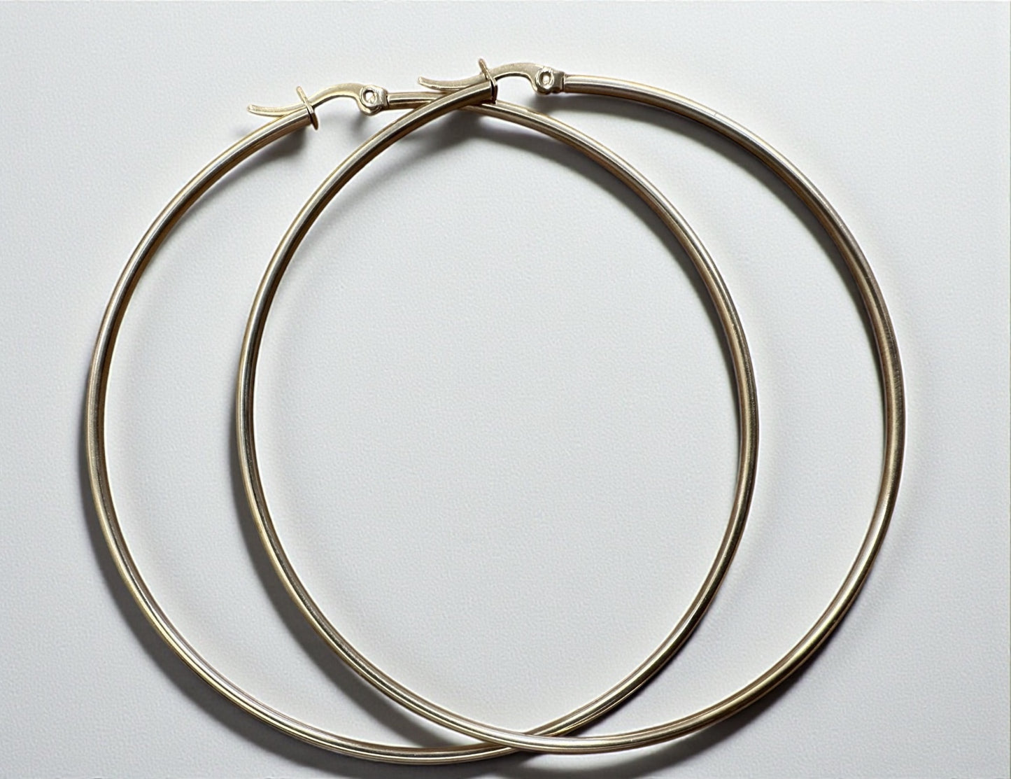 8CM Stainless Steel Hoop Earrings – Bold Lightweight Statement Hoops - Fatisha Boutique #