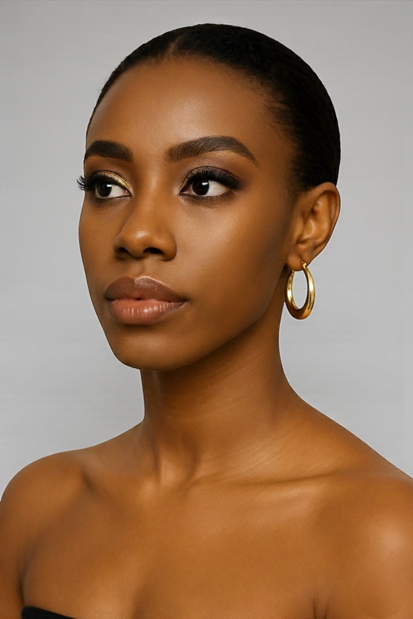 4CM Chunky Statement Hoop Earrings – Bold Gold & Silver Fashion Hoops - Fatisha Boutique #