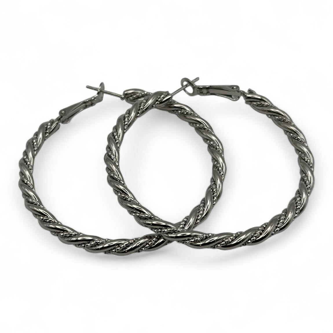 5CM Twisted Statement Hoop Earrings – Bold Rope Design Hoops in Gold & Silver - Fatisha Boutique #