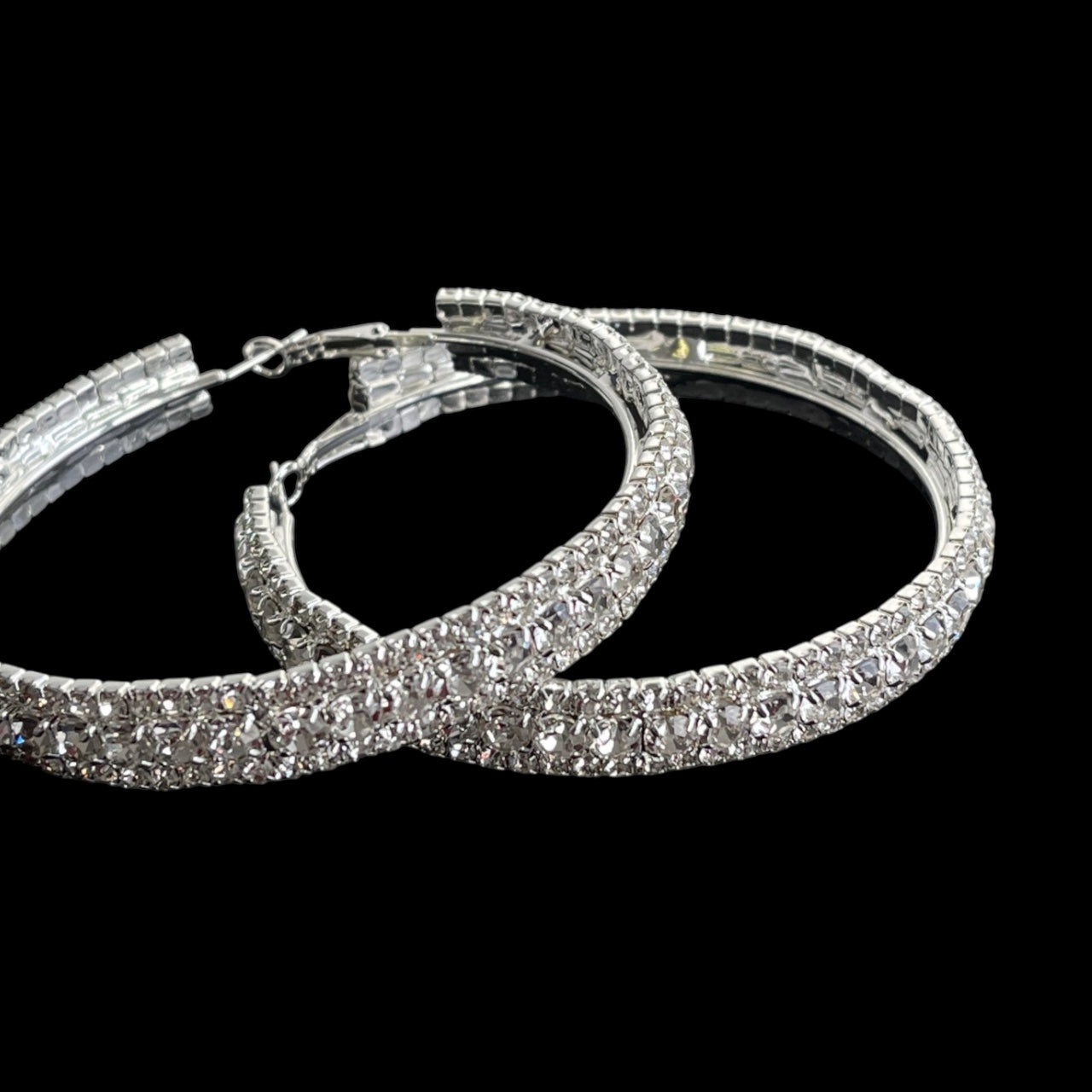 7CM Luxury Crystal Rhinestone Hoop Earrings – Bold Glam Statement Jewellery - Fatisha Boutique #