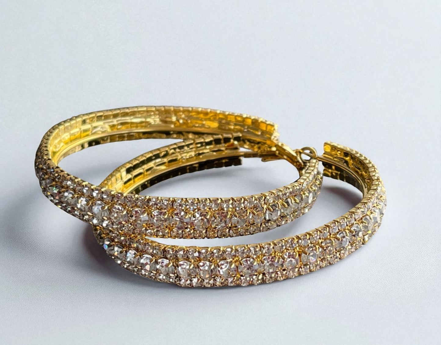 7CM Luxury Crystal Rhinestone Hoop Earrings – Bold Glam Statement Jewellery - Fatisha Boutique #