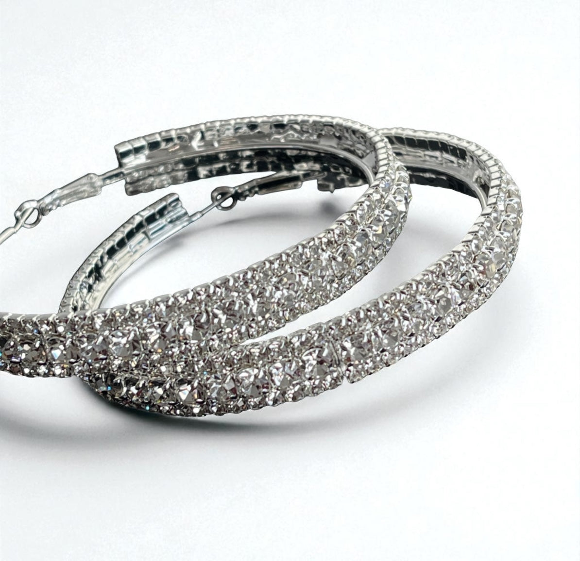 7CM Luxury Crystal Rhinestone Hoop Earrings – Bold Glam Statement Jewellery - Fatisha Boutique #