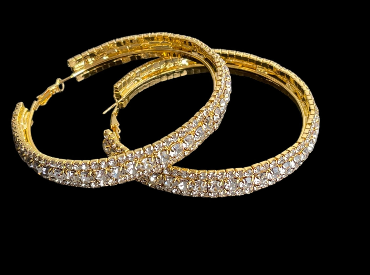 7CM Luxury Crystal Rhinestone Hoop Earrings – Bold Glam Statement Jewellery - Fatisha Boutique #