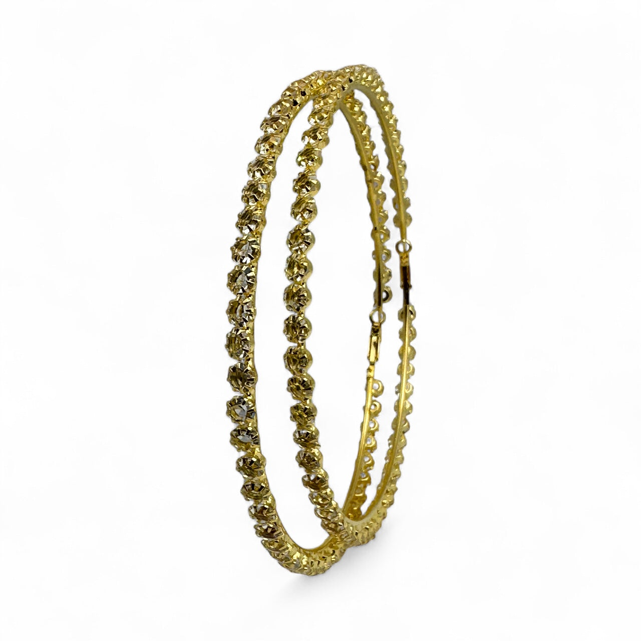 12CM Rhinestone Oversized Statement Hoop Earrings – Trendy Party Jewellery - Fatisha Boutique #