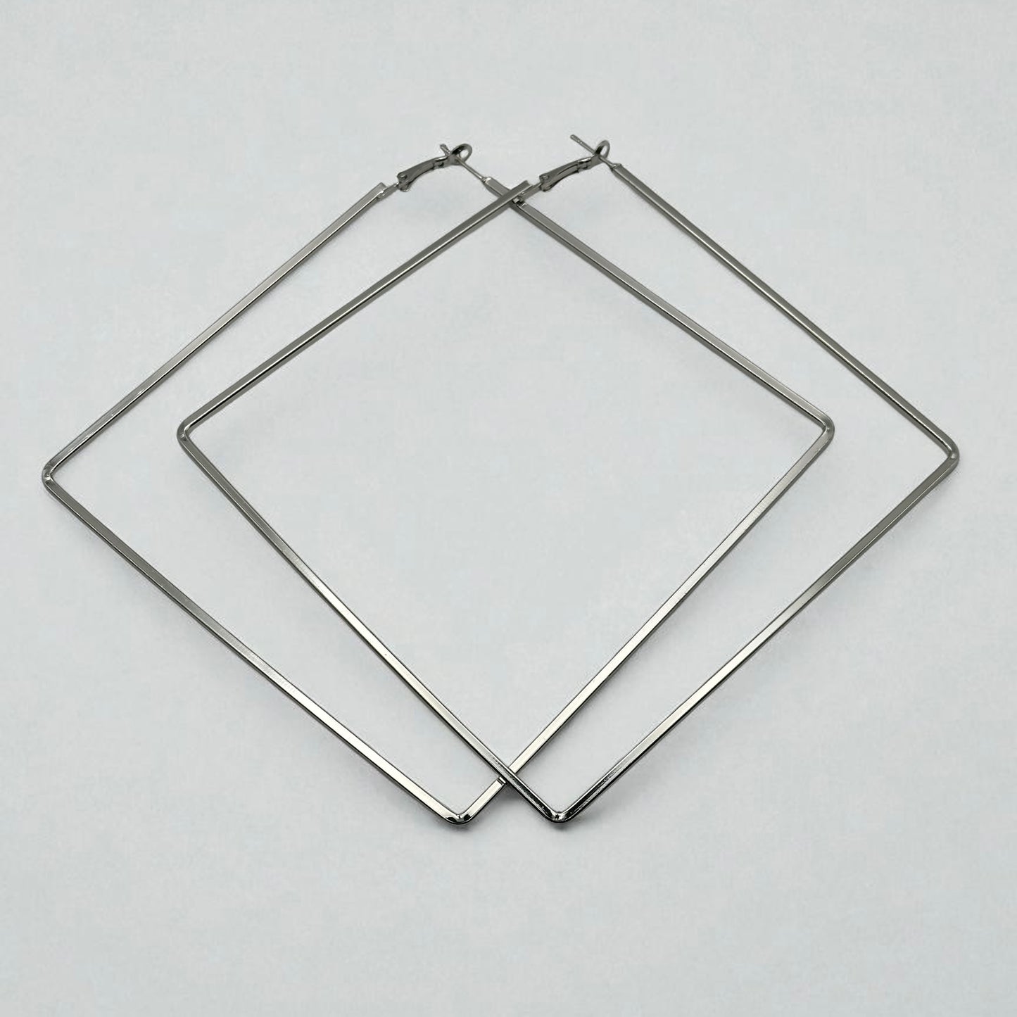 Big Oversized Square Hoop Earrings – Bold Geometric Statement Jewellery - Fatisha Boutique #