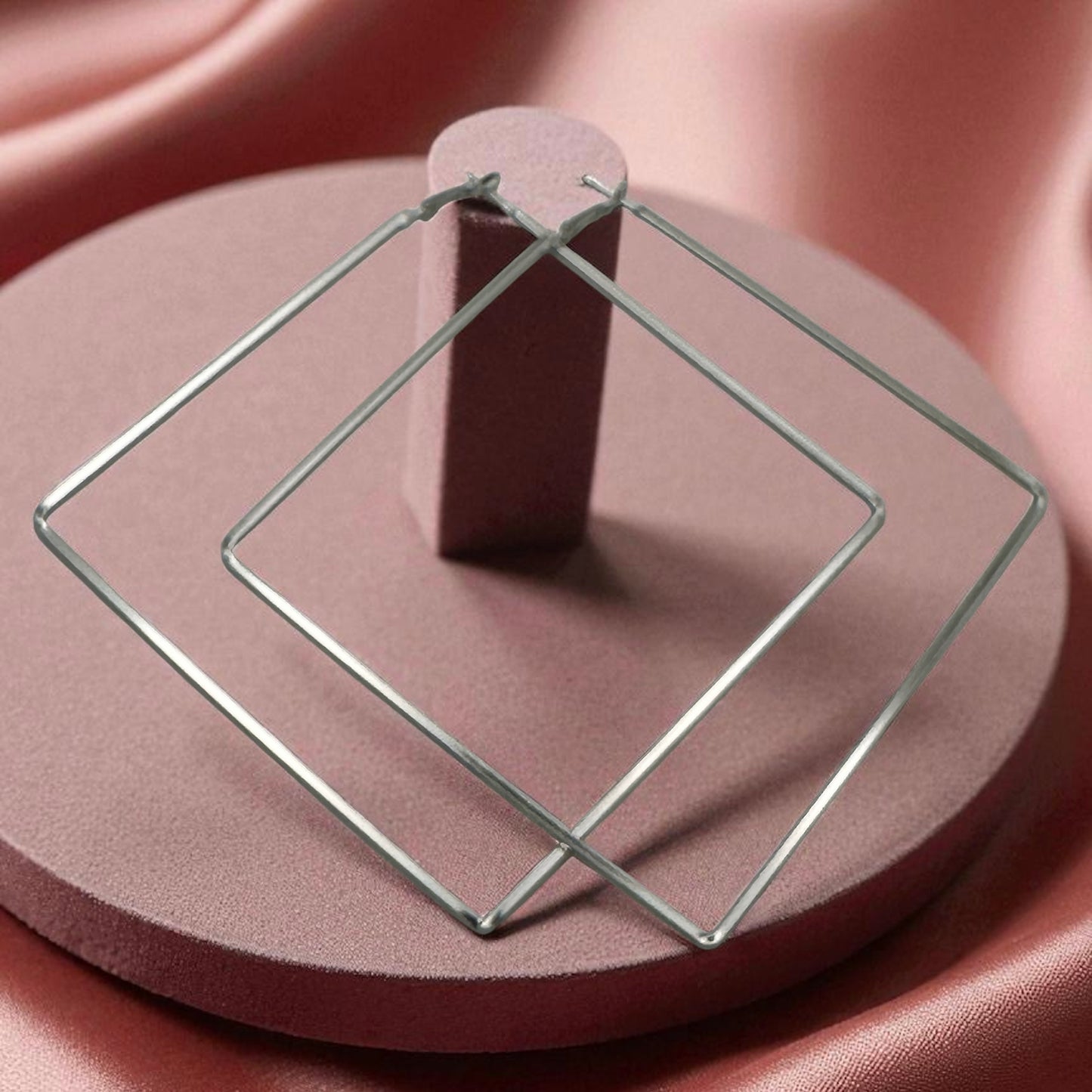 Big Oversized Square Hoop Earrings – Bold Geometric Statement Jewellery - Fatisha Boutique #