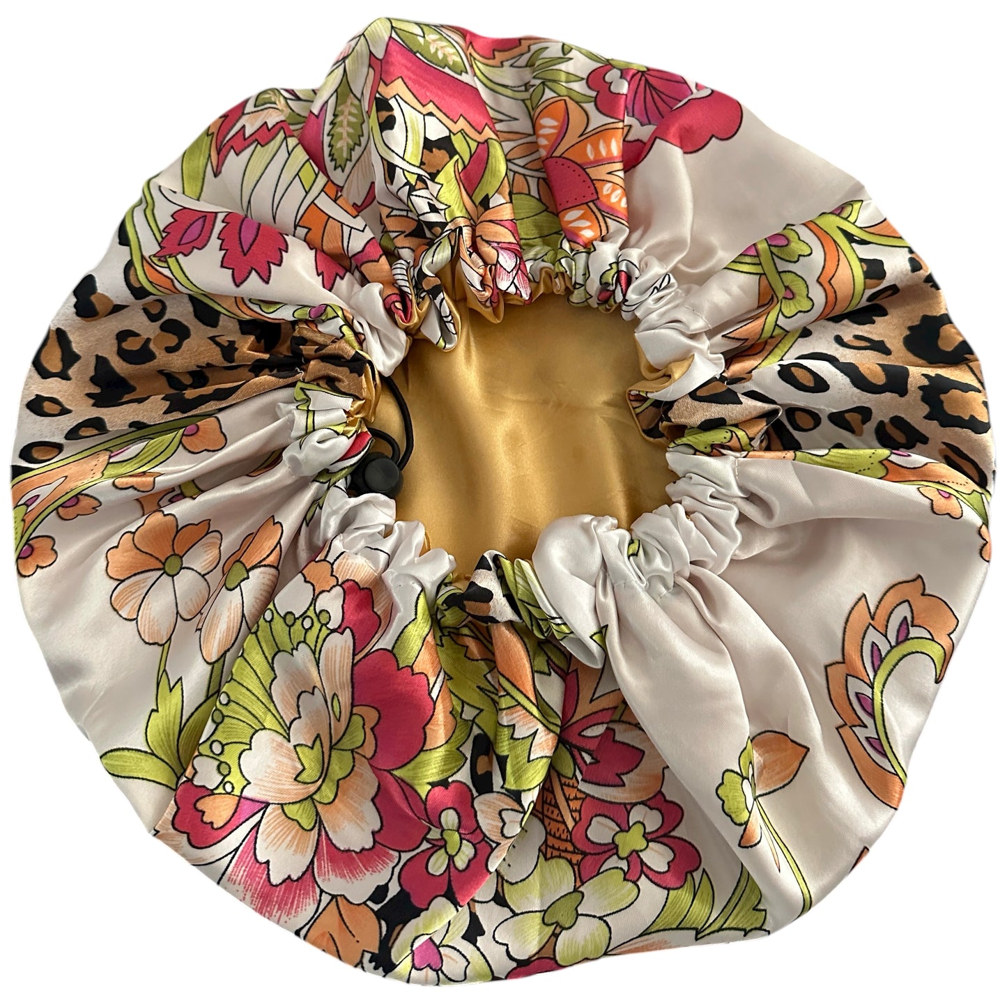 Adjustable Reversible Satin Bonnet – Floral & Animal Print Silk Sleep Cap for Hair Care - Fatisha Boutique #