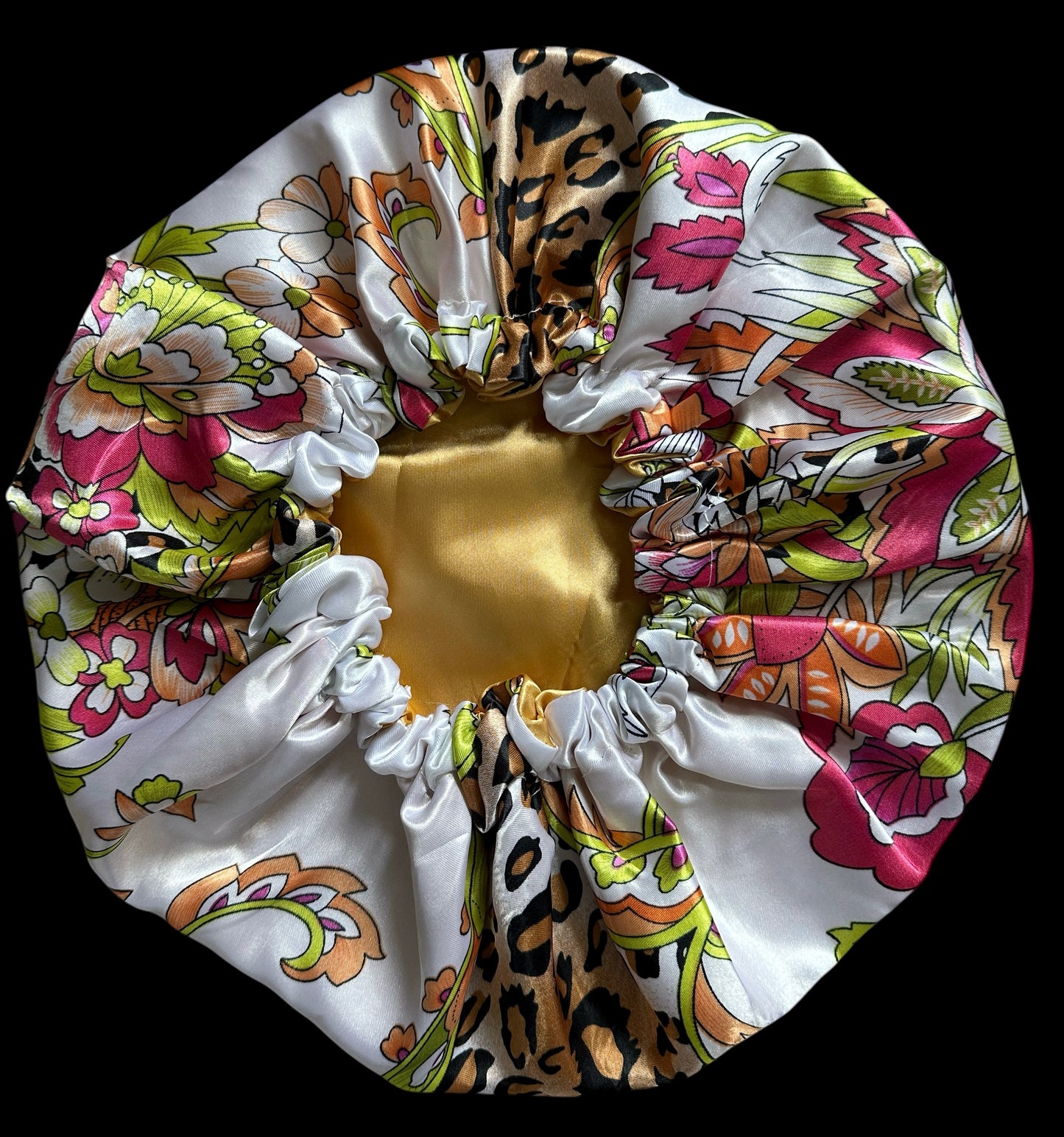 Adjustable Reversible Satin Bonnet – Floral & Animal Print Silk Sleep Cap for Hair Care - Fatisha Boutique #