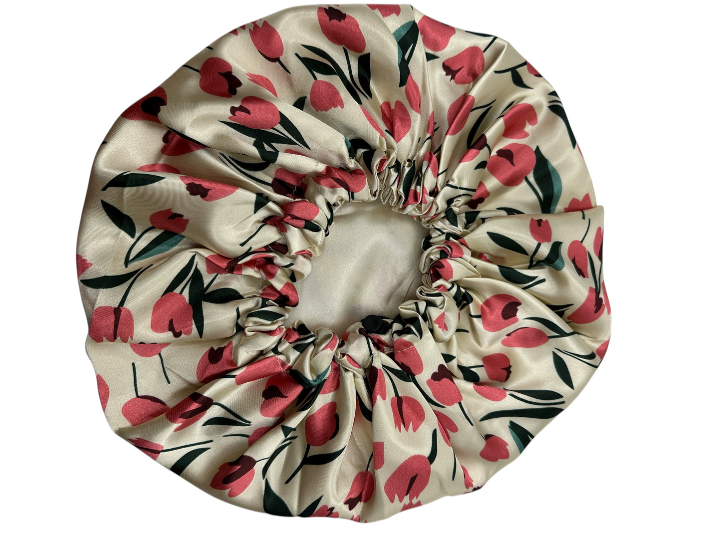 Adjustable Reversible Satin Bonnet – Double-Layered Floral Silk Sleep Cap for Hair Protection - Fatisha Boutique #