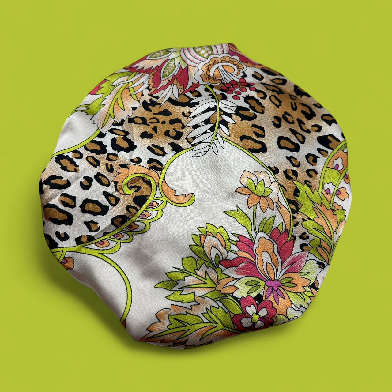 Adjustable Reversible Satin Bonnet – Floral & Animal Print Silk Sleep Cap for Hair Care - Fatisha Boutique #