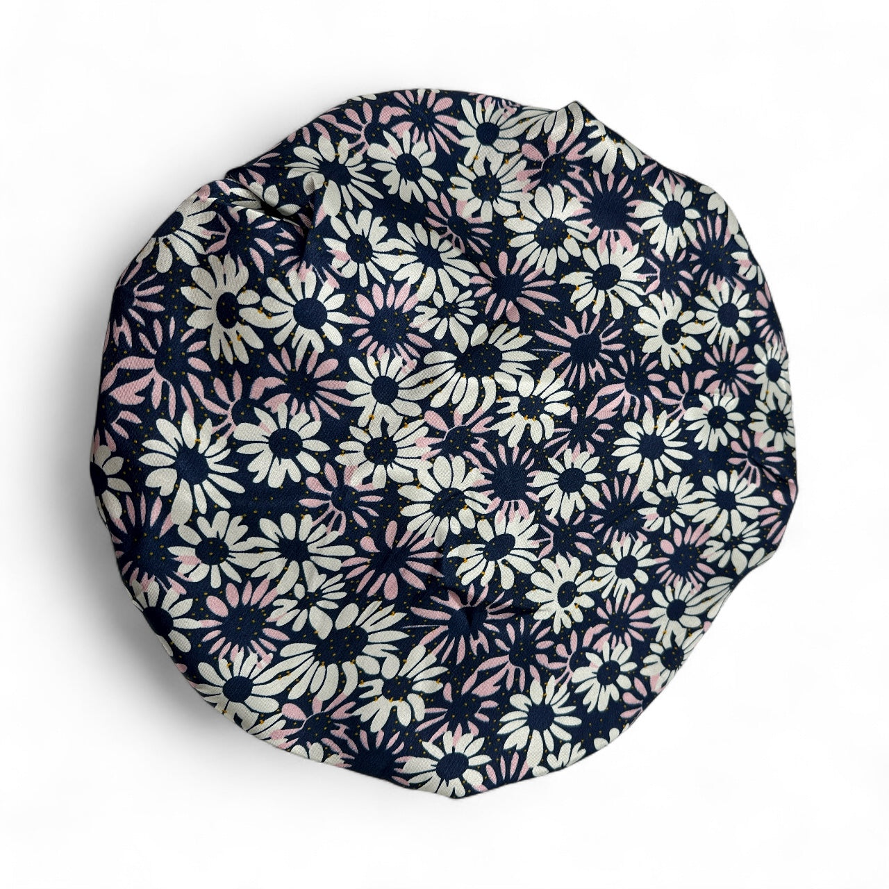 Adjustable Double-Layered Satin Silk Bonnet Cap – Reversible Blue Floral Sleep Cap for Hair Protection - Fatisha Boutique #