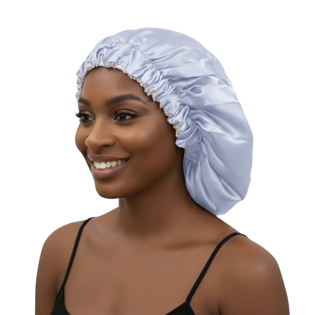 Double-Layered Reversible Satin Silk Bonnet Cap – Hair Protection Night Sleep Cap - Fatisha Boutique #