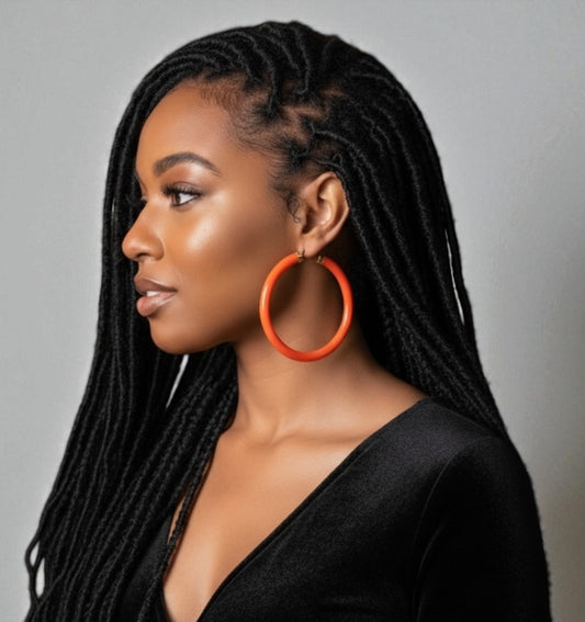 Bohemian 8CM Colourful Hoop Earrings – Lightweight Trendy Statement Jewellery - Fatisha Boutique #