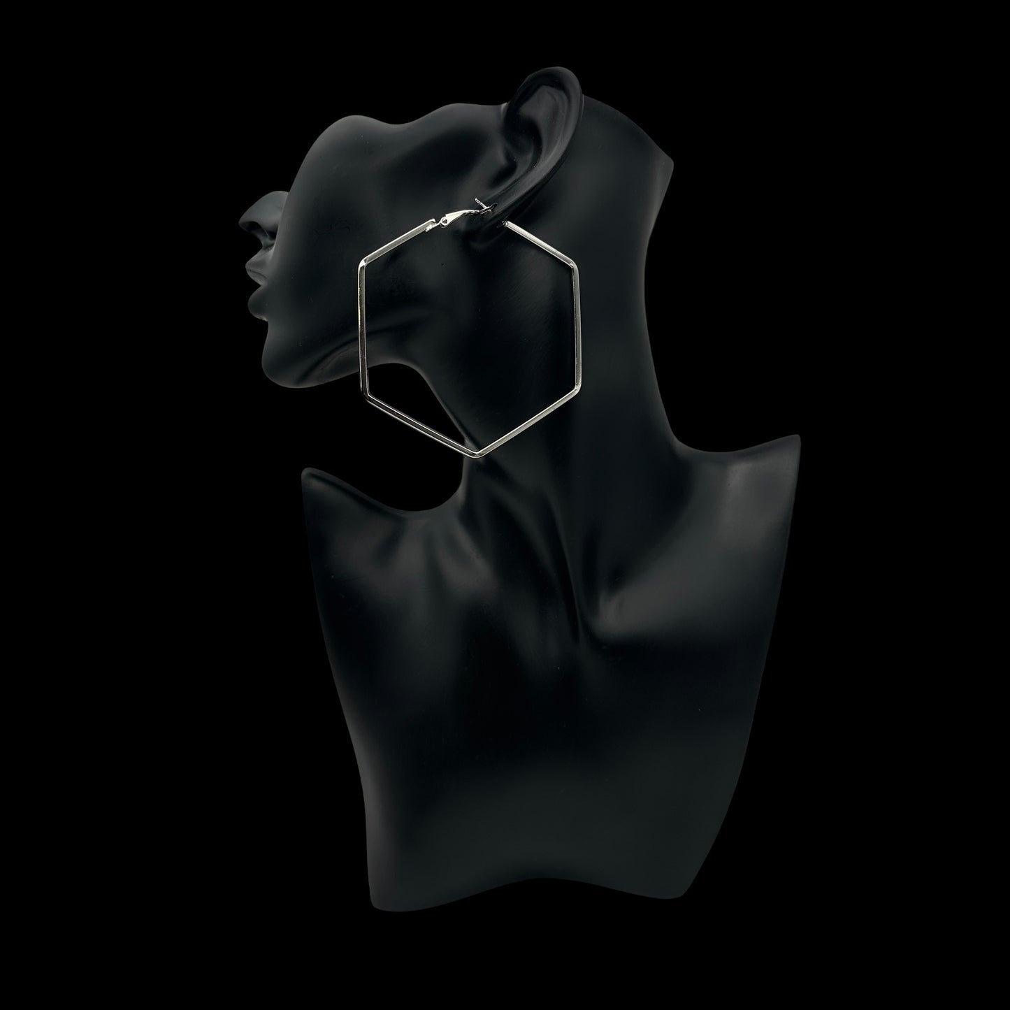 Bold 7cm Hexagon Hoop Earrings – Lightweight Gold Statement Earrings for Women - Fatisha Boutique #