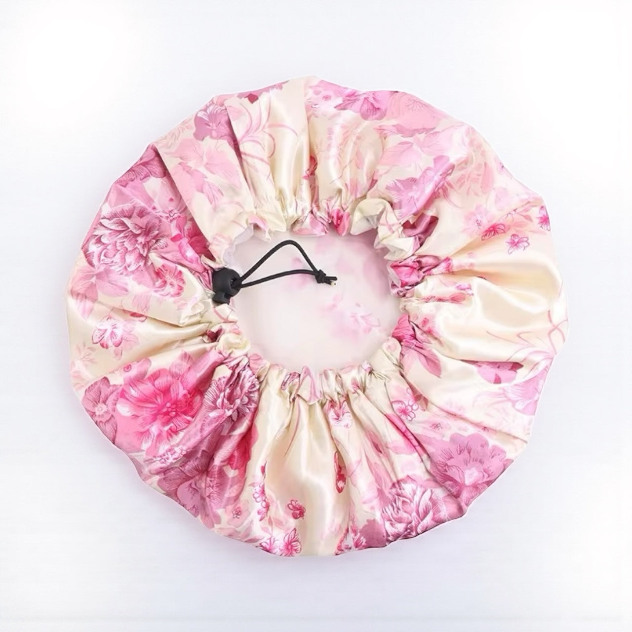 Adjustable Double-Layered Satin Silk Shower & Deep Conditioning Bonnet Cap – Waterproof, Reversible Hair Protector - Fatisha Boutique #