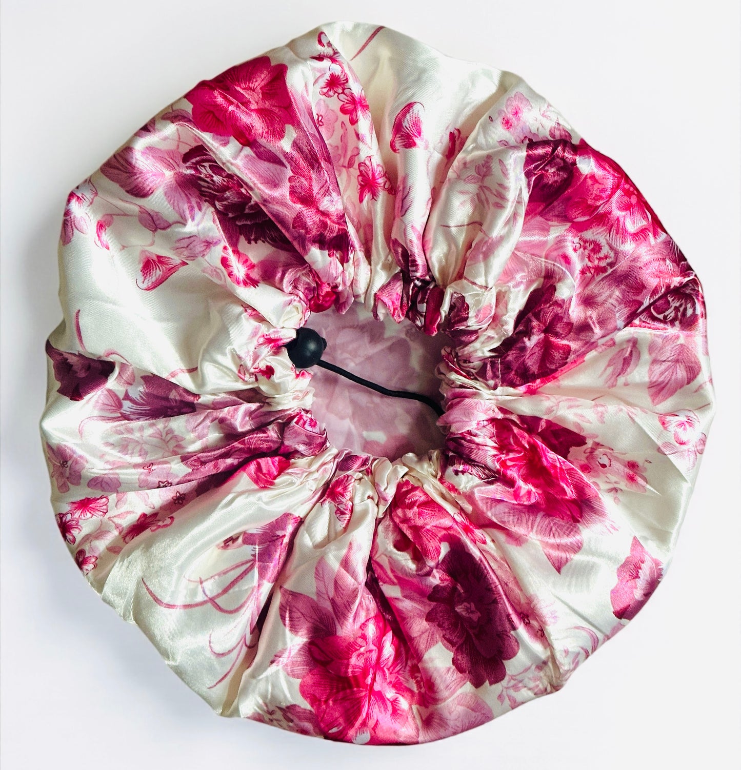 Adjustable Double-Layered Satin Silk Shower & Deep Conditioning Bonnet Cap – Waterproof, Reversible Hair Protector - Fatisha Boutique #