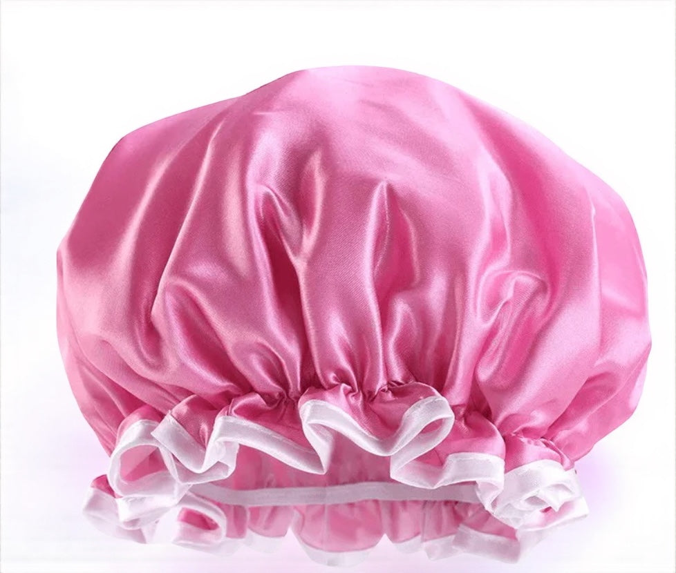 Kids Luxury Satin Shower Bonnet – Double-Layered Silk Cap for Hair Protection (1–5 Years) - Fatisha Boutique #