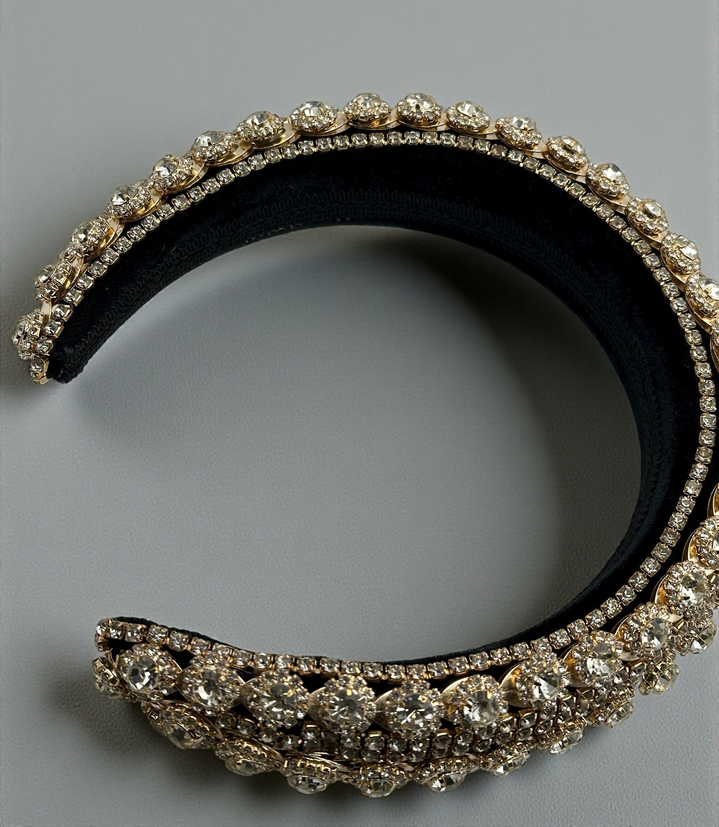 Luxury Gold Crystal Rhinestone Baroque Padded Headband – Elegant Statement Hair Accessory - Fatisha Boutique #