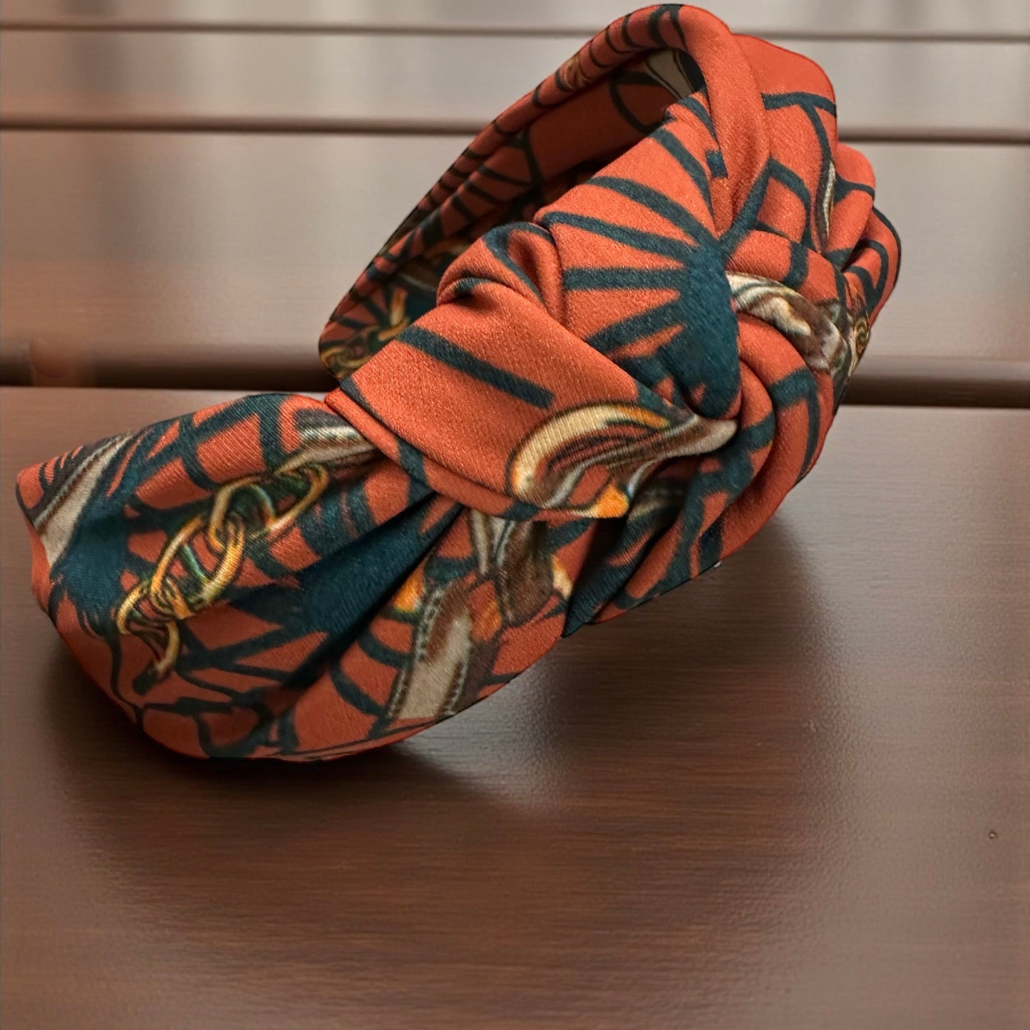 Vintage Knot Satin Silk Headband – Bold Baroque Patterned Turban Style Hair Accessory - Fatisha Boutique #