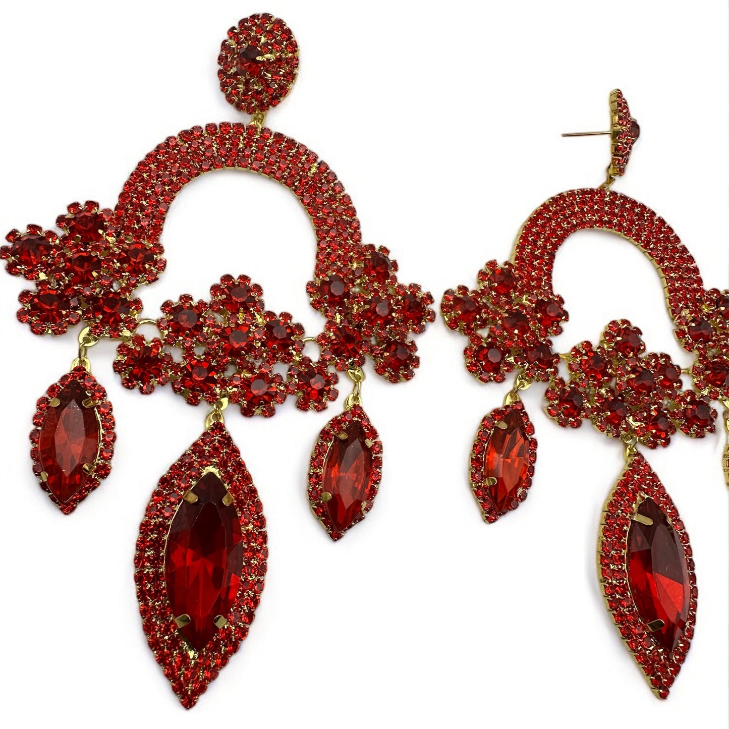 Elegant Crystal Gemstone Tassel Earrings – Statement Rhinestone Dangle Glam - Fatisha Boutique #